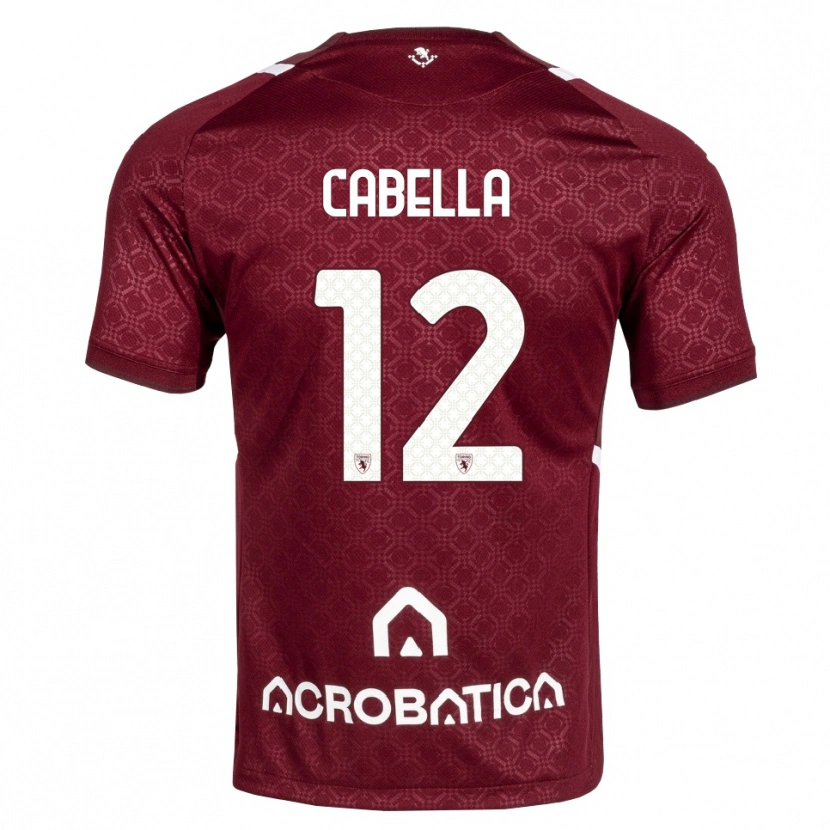 Danxen Børn Matteo Cabella #12 Bordeaux Hvid Hjemmebane Spillertrøjer 2026/27 Trøje T-Shirt