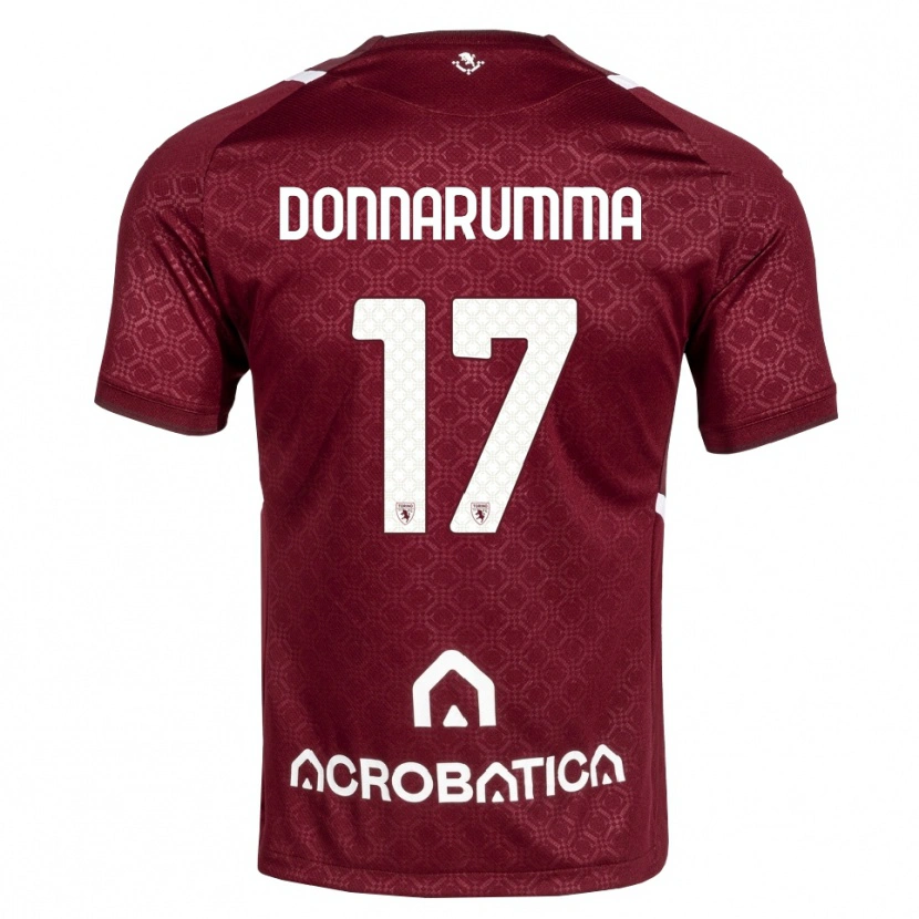 Danxen Børn Antonio Donnarumma #17 Bordeaux Hvid Hjemmebane Spillertrøjer 2026/27 Trøje T-Shirt