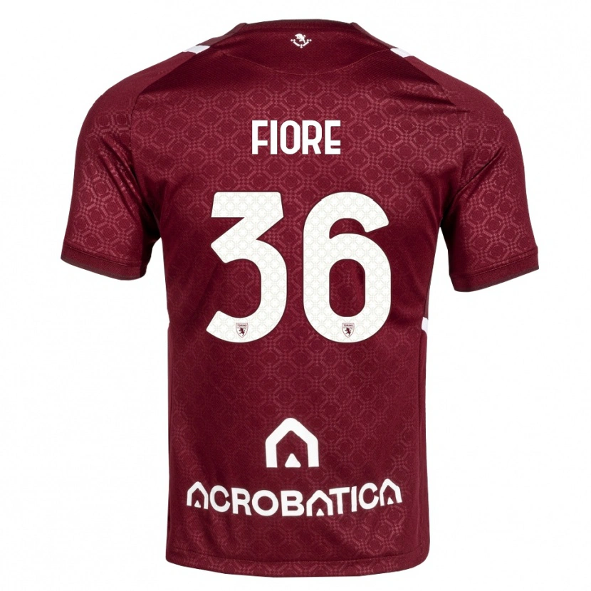 Danxen Børn Jean Fiore #36 Bordeaux Hvid Hjemmebane Spillertrøjer 2026/27 Trøje T-Shirt