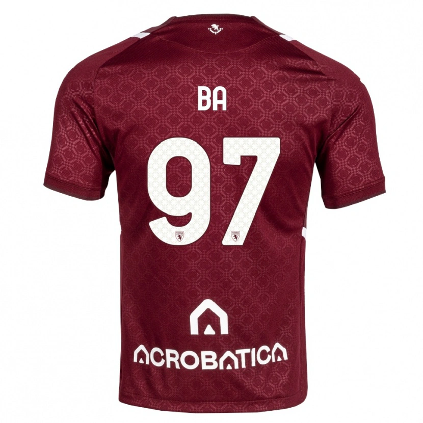 Danxen Børn El-Hadji Ba #97 Bordeaux Hvid Hjemmebane Spillertrøjer 2026/27 Trøje T-Shirt