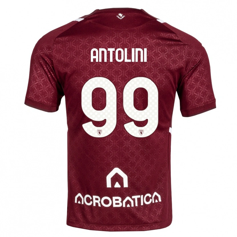 Danxen Børn Jacopo Antolini #99 Bordeaux Hvid Hjemmebane Spillertrøjer 2026/27 Trøje T-Shirt