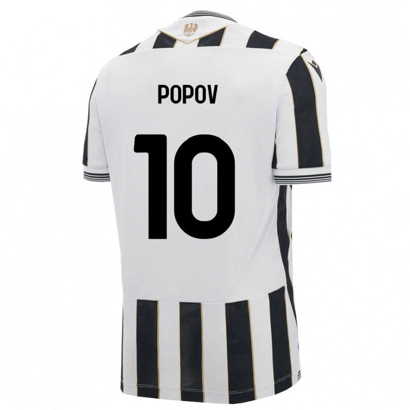 Danxen Børn Nikolay Popov #10 Sort Hvid Pink Hjemmebane Spillertrøjer 2026/27 Trøje T-Shirt