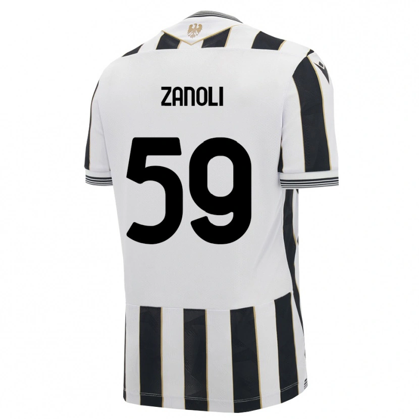 Danxen Børn Alessandro Zanoli #59 Sort Hvid Pink Hjemmebane Spillertrøjer 2026/27 Trøje T-Shirt