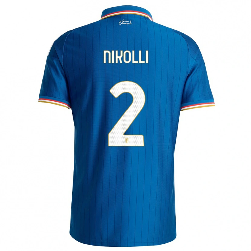 Danxen Børn Denis Nikolli #2 Blå Hvid Rød Hjemmebane Spillertrøjer 2026/27 Trøje T-Shirt