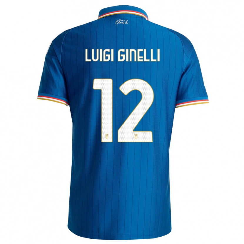 Danxen Børn Lorenzo Luigi Ginelli #12 Blå Hvid Rød Hjemmebane Spillertrøjer 2026/27 Trøje T-Shirt