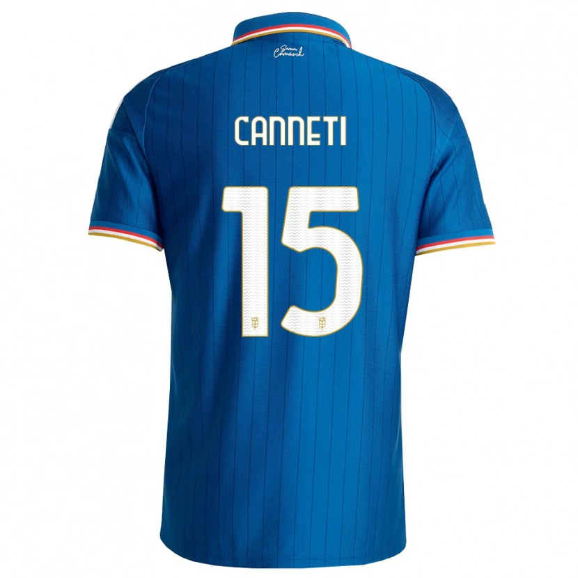 Danxen Børn Iacopo Canneti #15 Blå Hvid Rød Hjemmebane Spillertrøjer 2026/27 Trøje T-Shirt