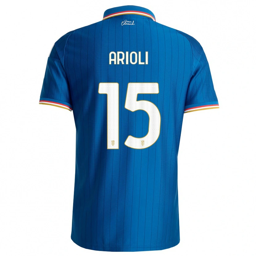 Danxen Børn Mattia Arioli #15 Blå Hvid Rød Hjemmebane Spillertrøjer 2026/27 Trøje T-Shirt