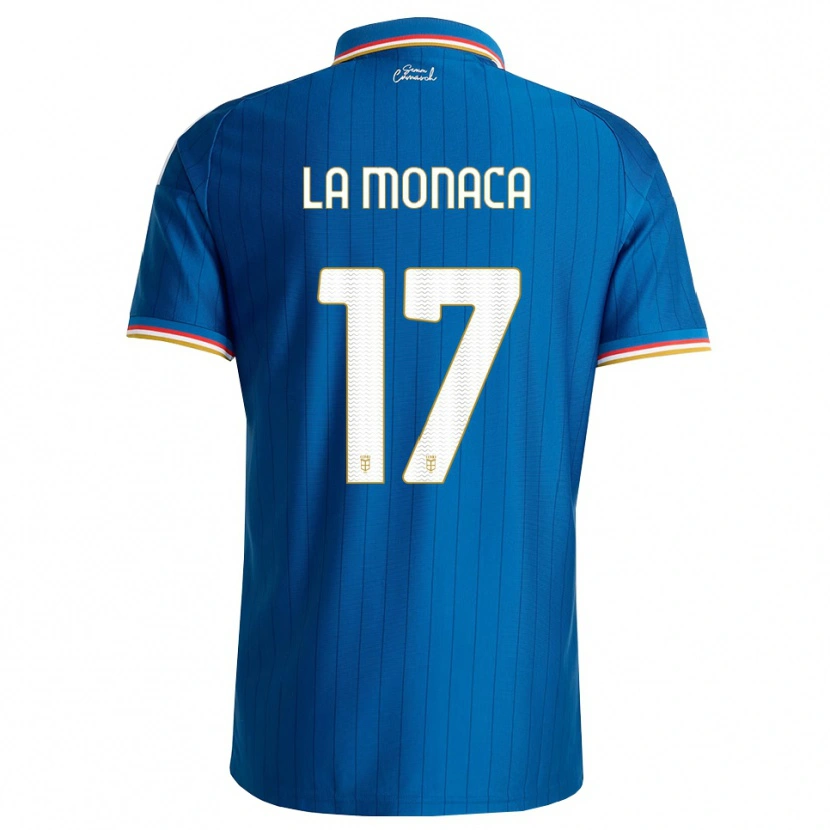 Danxen Børn Michael La Monaca #17 Blå Hvid Rød Hjemmebane Spillertrøjer 2026/27 Trøje T-Shirt