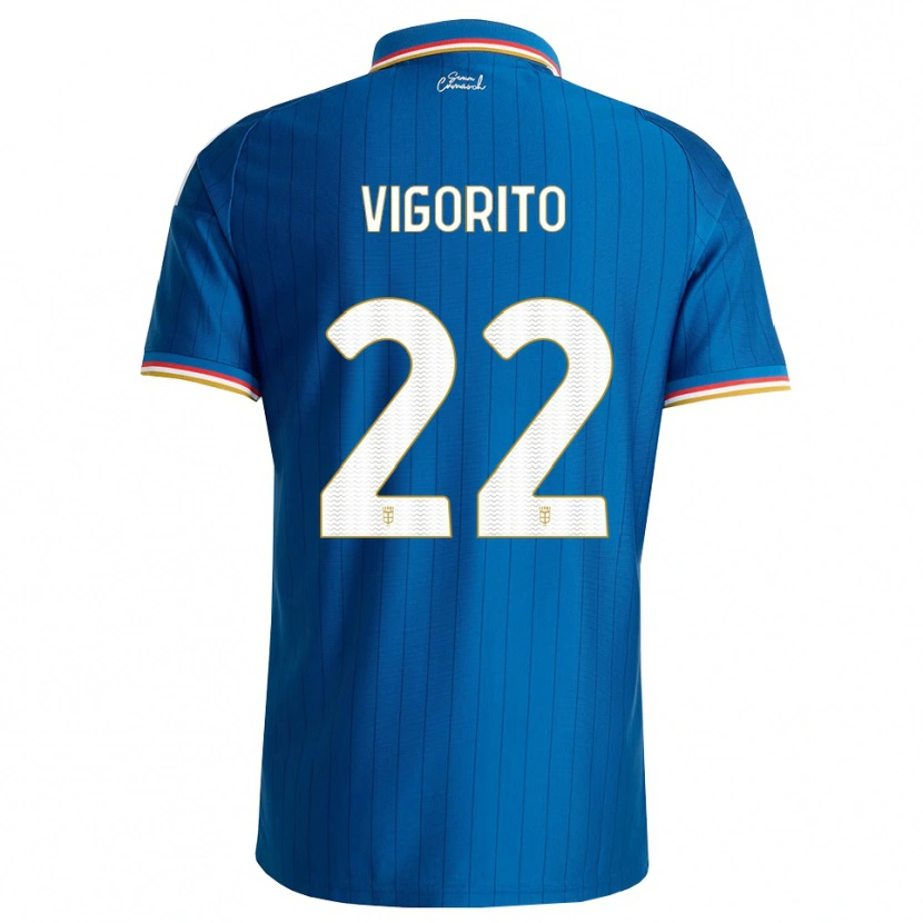 Danxen Børn Mauro Vigorito #22 Blå Hvid Rød Hjemmebane Spillertrøjer 2026/27 Trøje T-Shirt