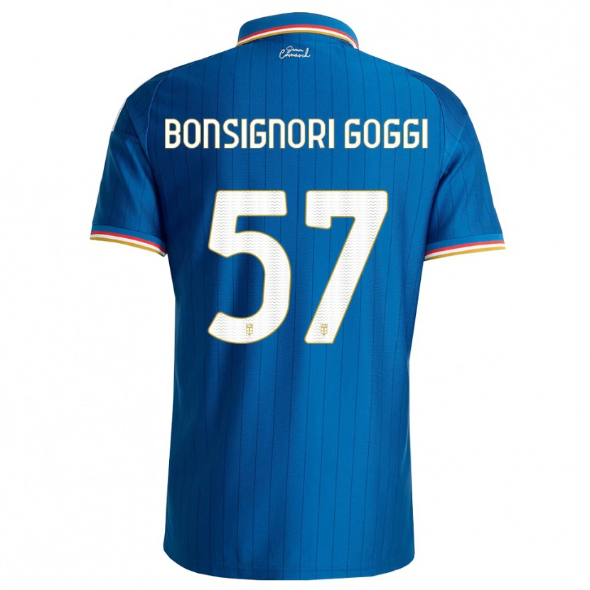 Danxen Børn Lorenzo Bonsignori #57 Blå Hvid Rød Hjemmebane Spillertrøjer 2026/27 Trøje T-Shirt