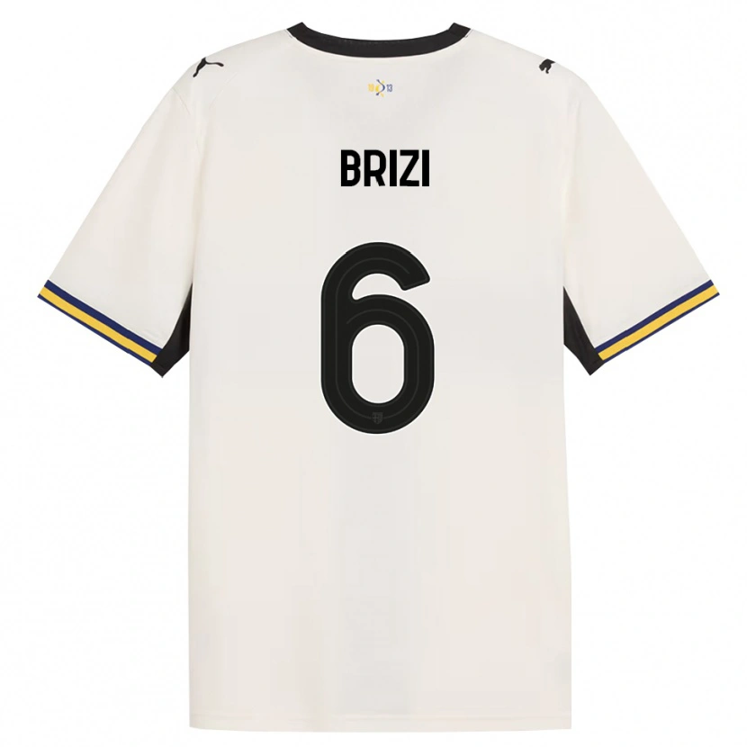 Danxen Børn Andrea Brizi #6 Off-White Sort Gul Hjemmebane Spillertrøjer 2026/27 Trøje T-Shirt