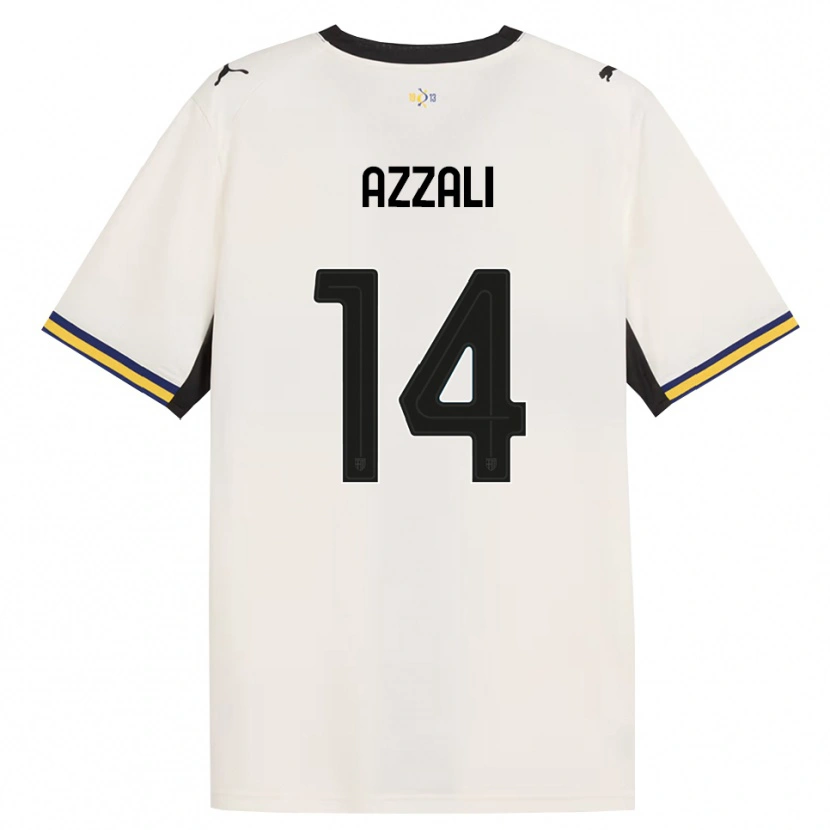 Danxen Børn Leonardo Azzali #14 Off-White Sort Gul Hjemmebane Spillertrøjer 2026/27 Trøje T-Shirt