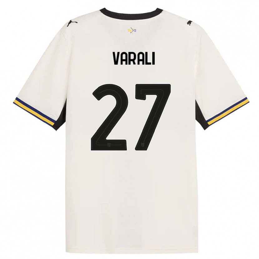 Danxen Børn Ludovico Varali #27 Off-White Sort Gul Hjemmebane Spillertrøjer 2026/27 Trøje T-Shirt