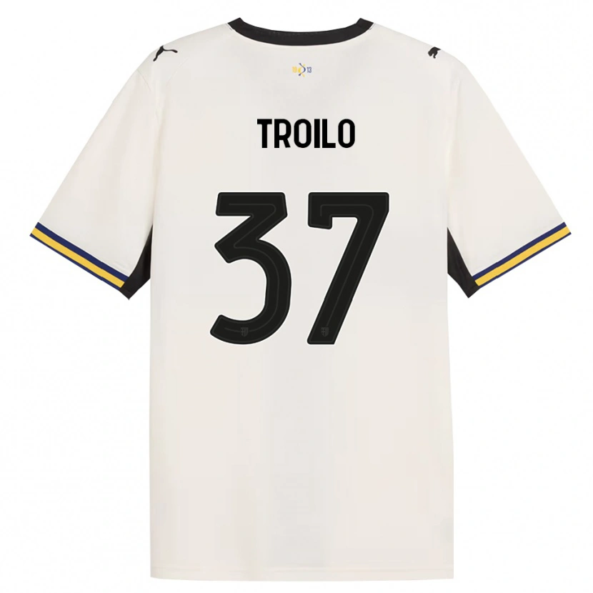 Danxen Børn Mariano Troilo #37 Off-White Sort Gul Hjemmebane Spillertrøjer 2026/27 Trøje T-Shirt