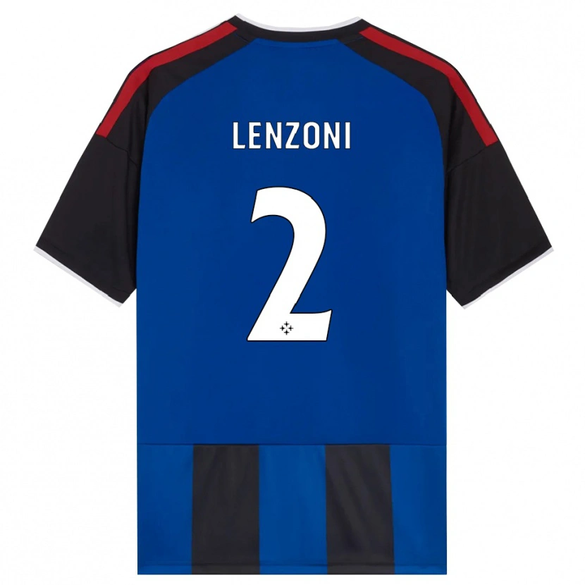 Danxen Børn Samuele Lenzoni #2 Sort Rød Hvid Blå Hjemmebane Spillertrøjer 2026/27 Trøje T-Shirt