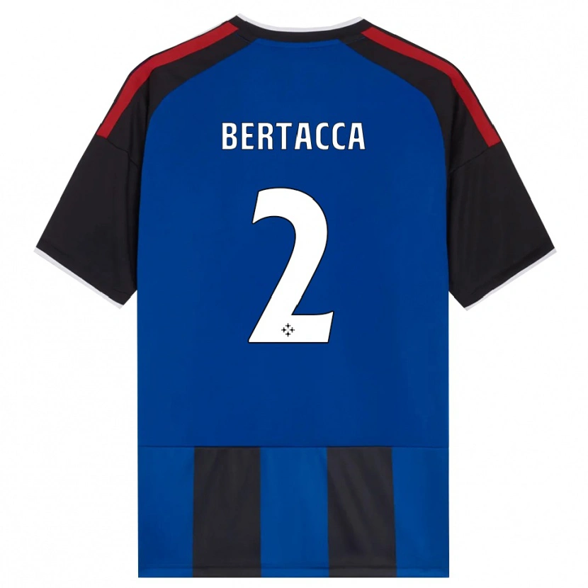 Danxen Børn Samuele Bertacca #2 Sort Rød Hvid Blå Hjemmebane Spillertrøjer 2026/27 Trøje T-Shirt