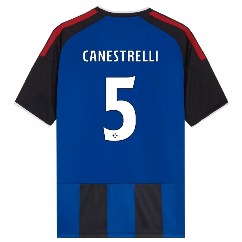 Danxen Børn Simone Canestrelli #5 Sort Rød Hvid Blå Hjemmebane Spillertrøjer 2026/27 Trøje T-Shirt