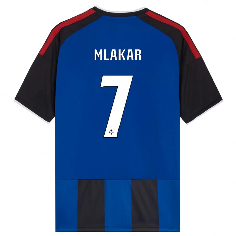 Danxen Børn Jan Mlakar #7 Sort Rød Hvid Blå Hjemmebane Spillertrøjer 2026/27 Trøje T-Shirt