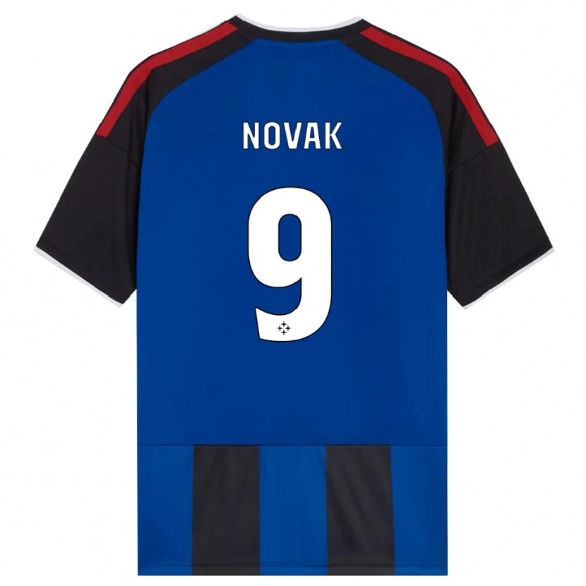 Danxen Børn Maros Novak #9 Sort Rød Hvid Blå Hjemmebane Spillertrøjer 2026/27 Trøje T-Shirt