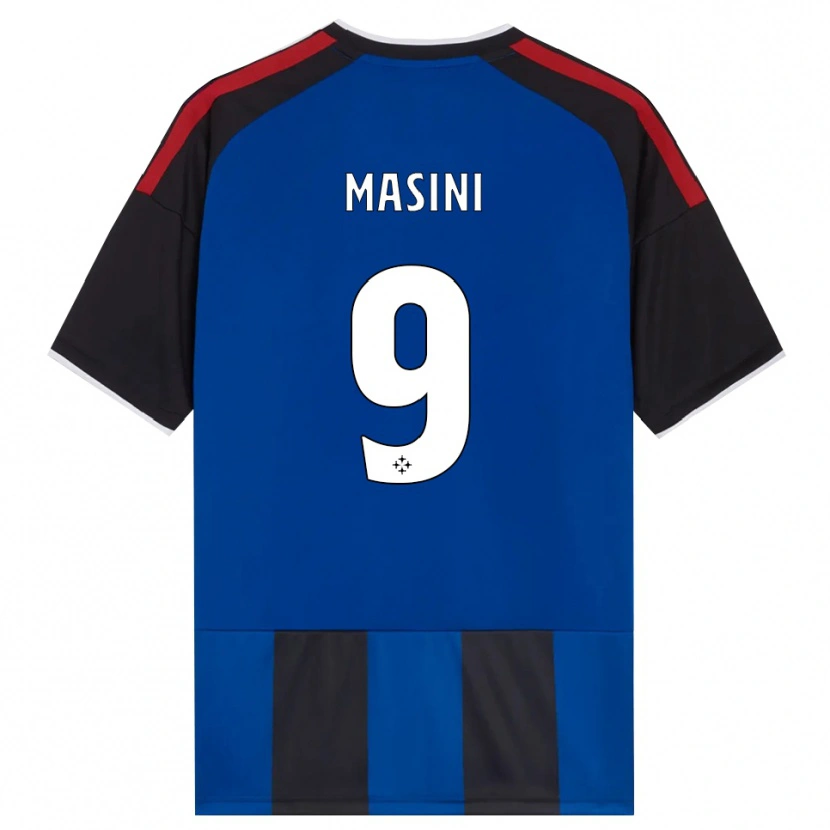 Danxen Børn Tommaso Masini #9 Sort Rød Hvid Blå Hjemmebane Spillertrøjer 2026/27 Trøje T-Shirt