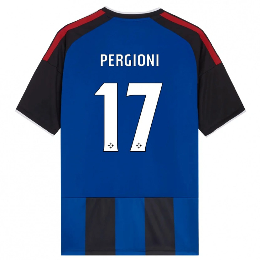 Danxen Børn Kevin Pergioni #17 Sort Rød Hvid Blå Hjemmebane Spillertrøjer 2026/27 Trøje T-Shirt