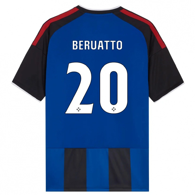 Danxen Børn Pietro Beruatto #20 Sort Rød Hvid Blå Hjemmebane Spillertrøjer 2026/27 Trøje T-Shirt
