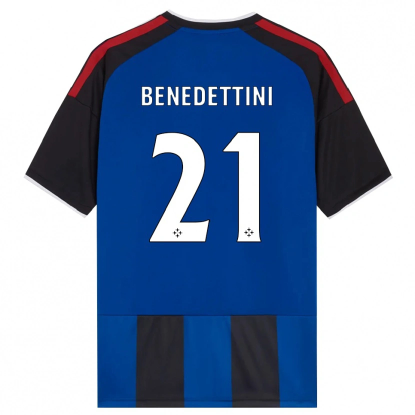 Danxen Børn Filippo Benedettini #21 Sort Rød Hvid Blå Hjemmebane Spillertrøjer 2026/27 Trøje T-Shirt