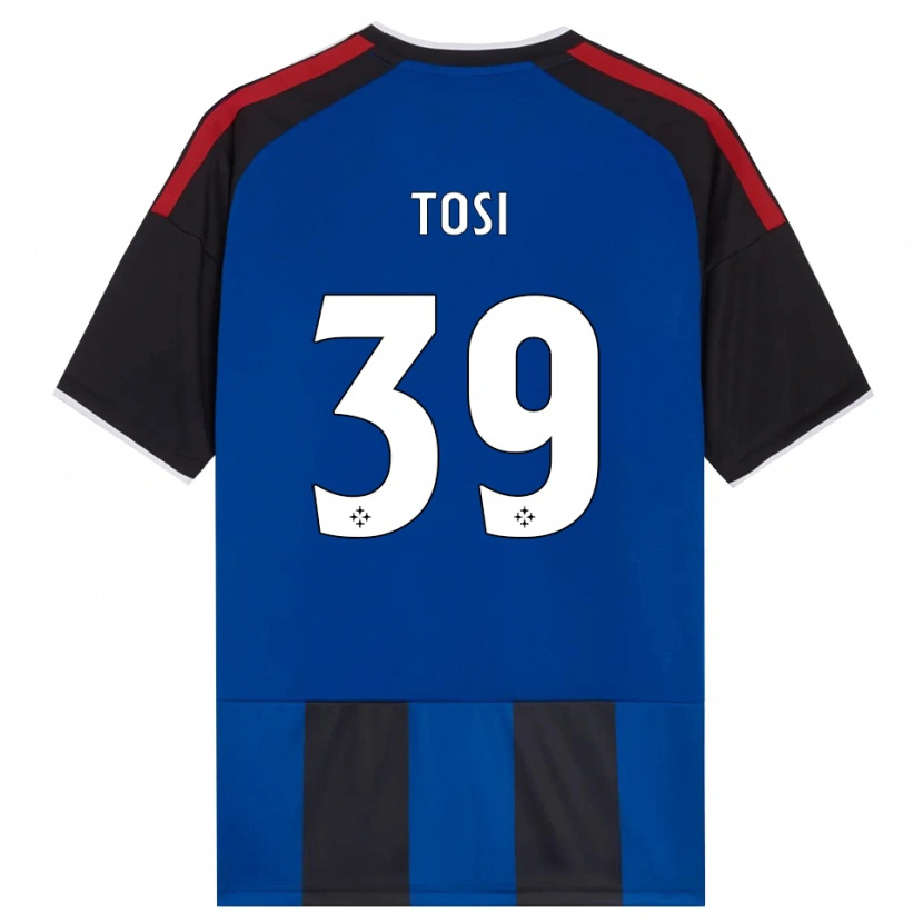 Danxen Børn Lorenzo Tosi #39 Sort Rød Hvid Blå Hjemmebane Spillertrøjer 2026/27 Trøje T-Shirt