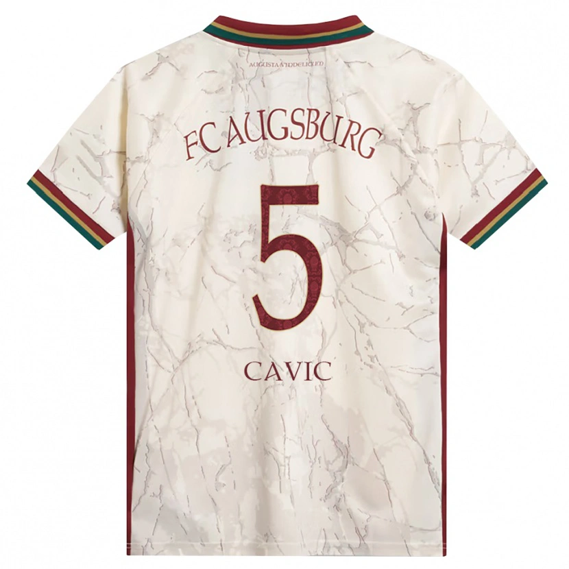 Danxen Børn Andrej Cavic #5 Grøn Ris Hvid Bordeaux Hjemmebane Spillertrøjer 2026/27 Trøje T-Shirt