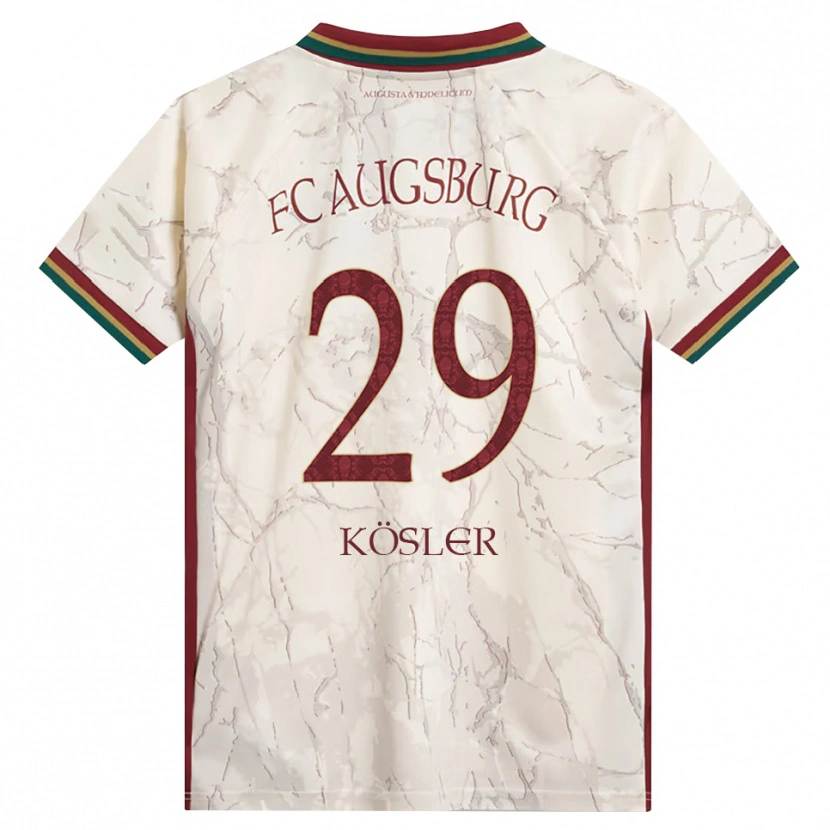 Danxen Børn Maximilian Kösler #29 Grøn Ris Hvid Bordeaux Hjemmebane Spillertrøjer 2026/27 Trøje T-Shirt