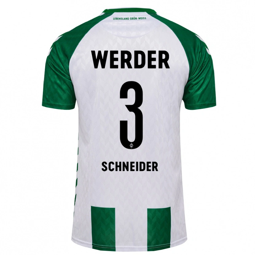 Danxen Børn Dieter Schneider #3 Grøn Hvid Hjemmebane Spillertrøjer 2026/27 Trøje T-Shirt