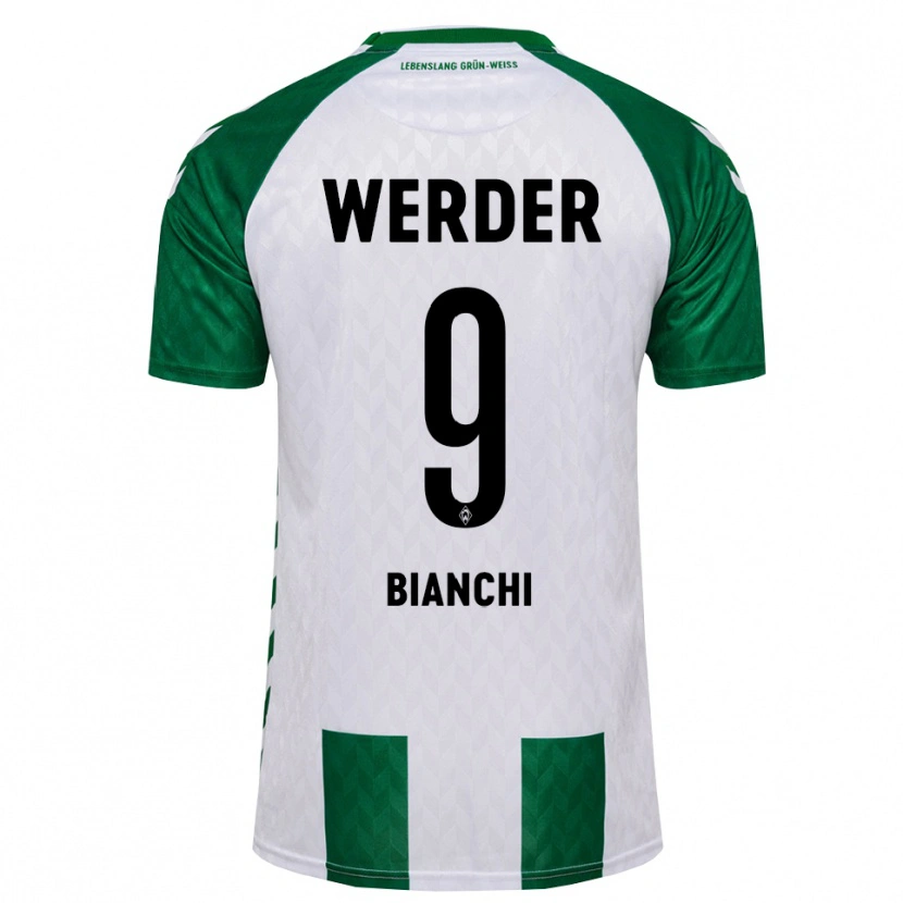 Danxen Børn Nicholas Bianchi #9 Grøn Hvid Hjemmebane Spillertrøjer 2026/27 Trøje T-Shirt