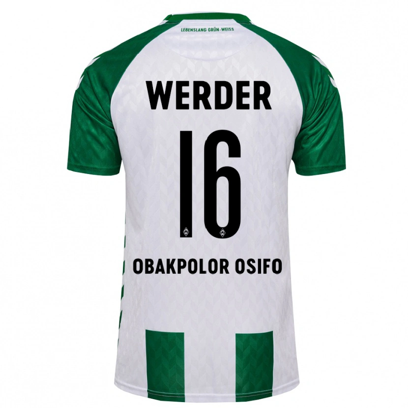 Danxen Børn Valentin Obakpolor Osifo #16 Grøn Hvid Hjemmebane Spillertrøjer 2026/27 Trøje T-Shirt