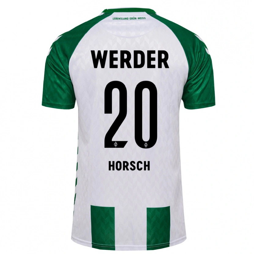 Danxen Børn Jonas Horsch #20 Grøn Hvid Hjemmebane Spillertrøjer 2026/27 Trøje T-Shirt