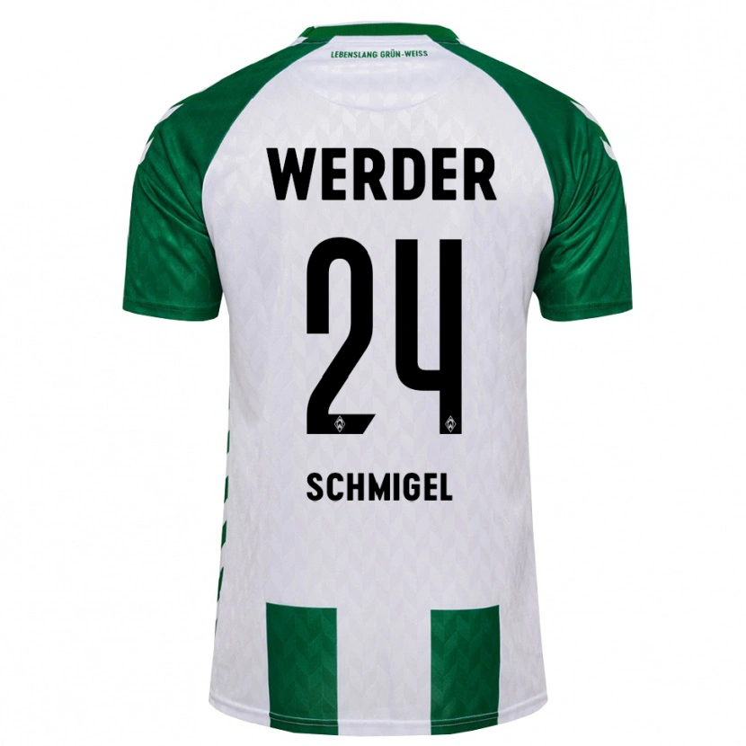 Danxen Børn Romeo Schmigel #24 Grøn Hvid Hjemmebane Spillertrøjer 2026/27 Trøje T-Shirt