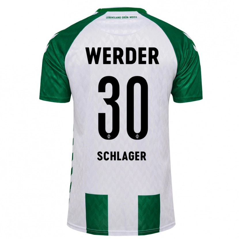 Danxen Børn Alexander Schlager #30 Grøn Hvid Hjemmebane Spillertrøjer 2026/27 Trøje T-Shirt