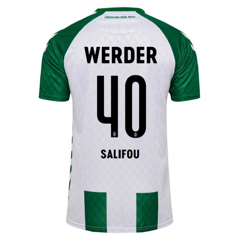 Danxen Børn Dikeni Salifou #40 Grøn Hvid Hjemmebane Spillertrøjer 2026/27 Trøje T-Shirt