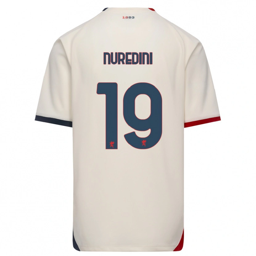 Danxen Børn Joi Nuredini #19 Off-White Rød Udebane Spillertrøjer 2026/27 Trøje T-Shirt
