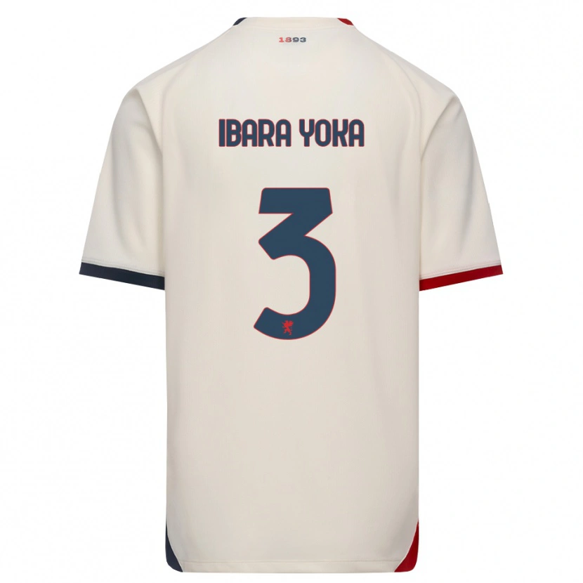 Danxen Børn Rafael Ibara Yoka #3 Off-White Rød Udebane Spillertrøjer 2026/27 Trøje T-Shirt