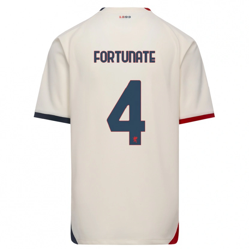 Danxen Børn Tony Fortunate #4 Off-White Rød Udebane Spillertrøjer 2026/27 Trøje T-Shirt