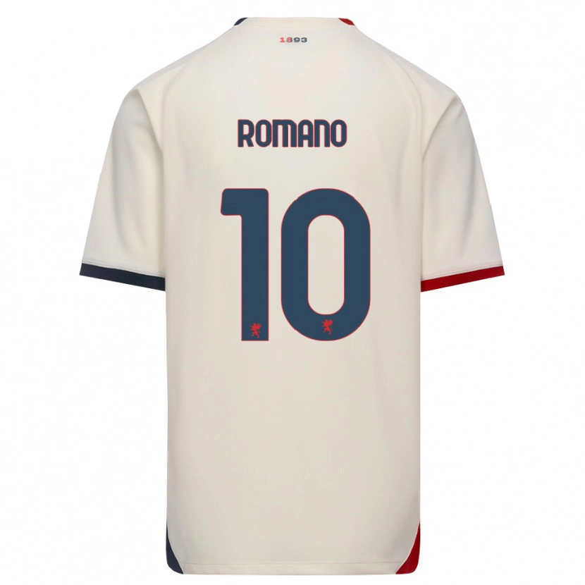 Danxen Børn Marco Romano #10 Off-White Rød Udebane Spillertrøjer 2026/27 Trøje T-Shirt