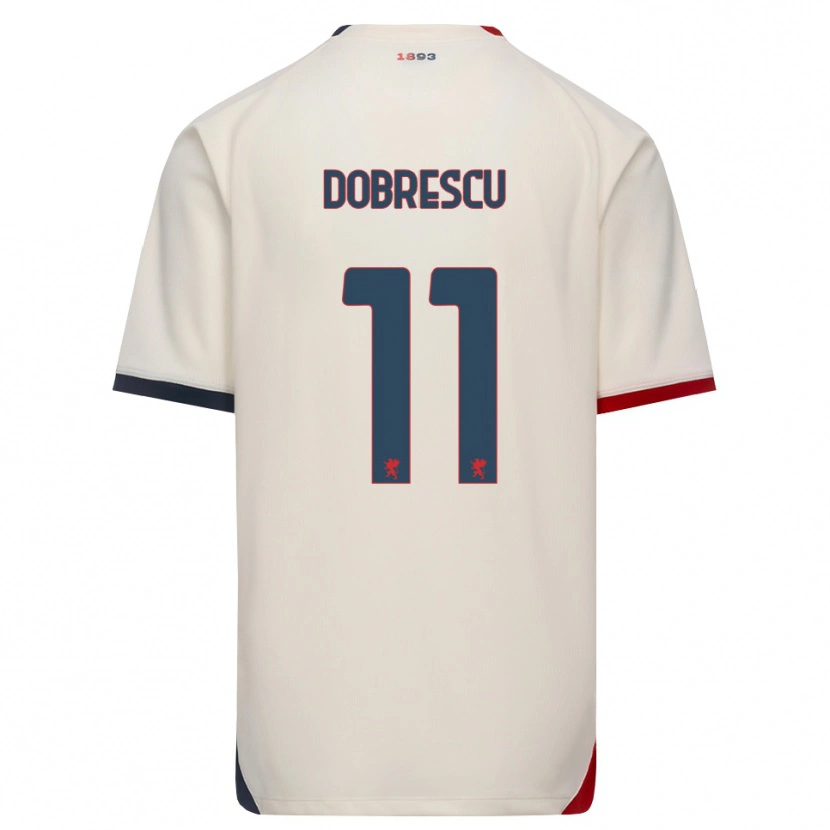 Danxen Børn Ianis Dobrescu #11 Off-White Rød Udebane Spillertrøjer 2026/27 Trøje T-Shirt