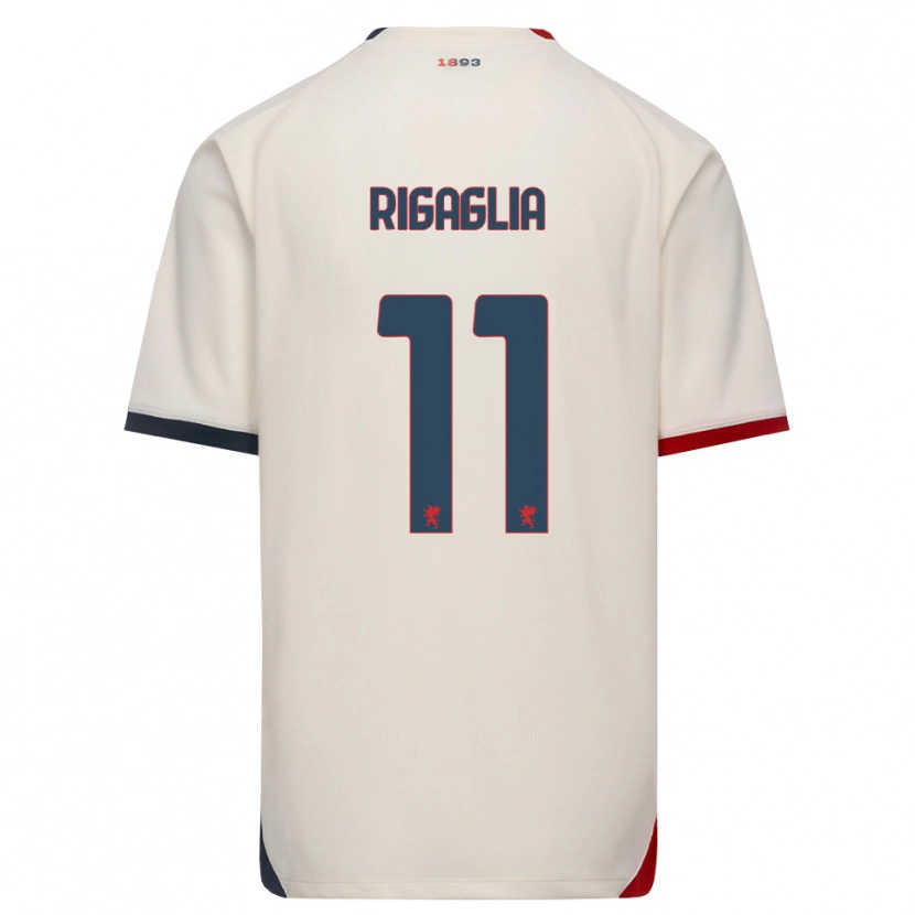 Danxen Børn Alison Rigaglia #11 Off-White Rød Udebane Spillertrøjer 2026/27 Trøje T-Shirt