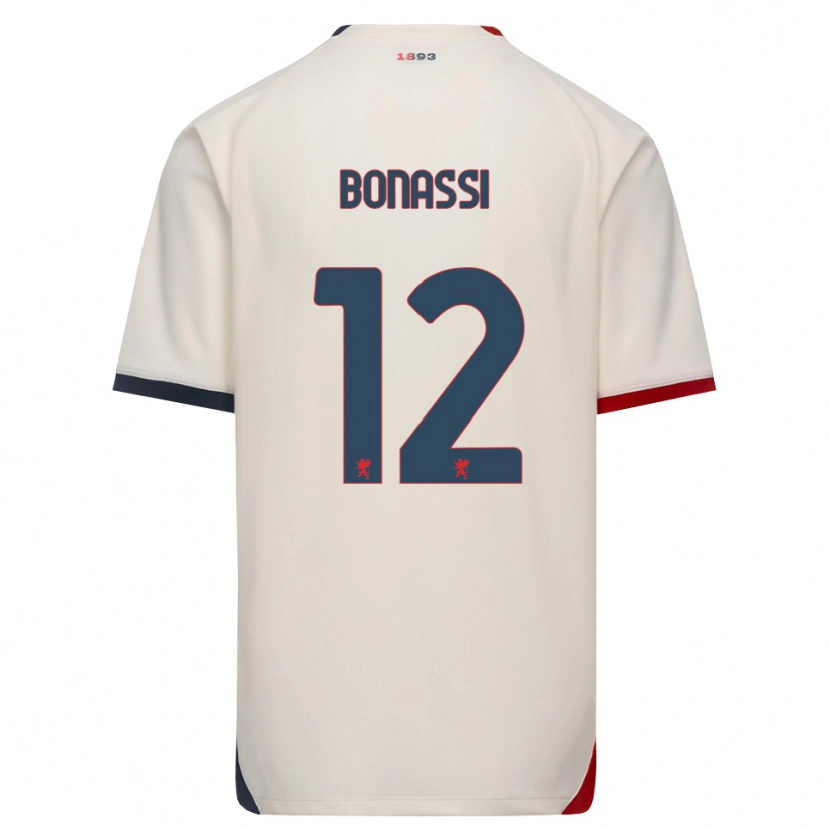 Danxen Børn Lorenzo Bonassi #12 Off-White Rød Udebane Spillertrøjer 2026/27 Trøje T-Shirt