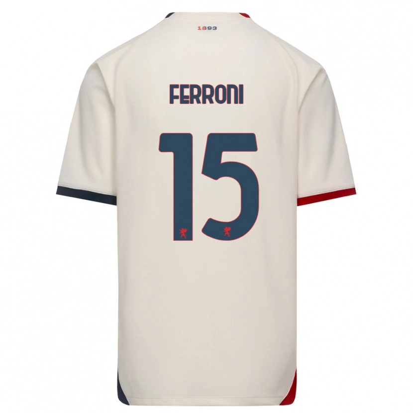 Danxen Børn Leonardo Ferroni #15 Off-White Rød Udebane Spillertrøjer 2026/27 Trøje T-Shirt
