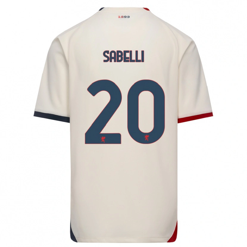 Danxen Børn Stefano Sabelli #20 Off-White Rød Udebane Spillertrøjer 2026/27 Trøje T-Shirt