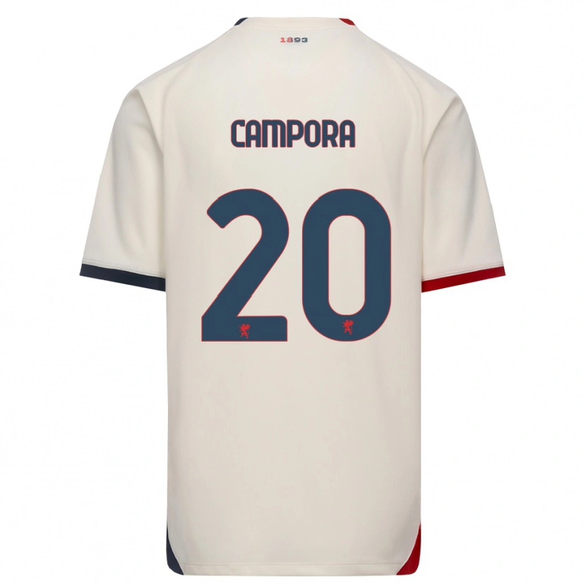 Danxen Børn Alice Campora #20 Off-White Rød Udebane Spillertrøjer 2026/27 Trøje T-Shirt