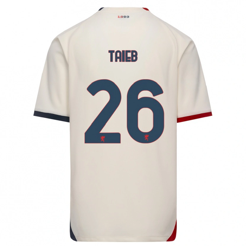 Danxen Børn Chad Taieb #26 Off-White Rød Udebane Spillertrøjer 2026/27 Trøje T-Shirt
