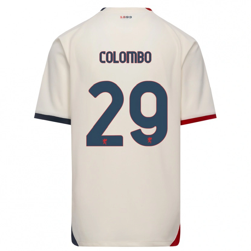 Danxen Børn Lorenzo Colombo #29 Off-White Rød Udebane Spillertrøjer 2026/27 Trøje T-Shirt