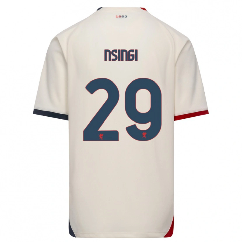 Danxen Børn Jayden Nsingi #29 Off-White Rød Udebane Spillertrøjer 2026/27 Trøje T-Shirt